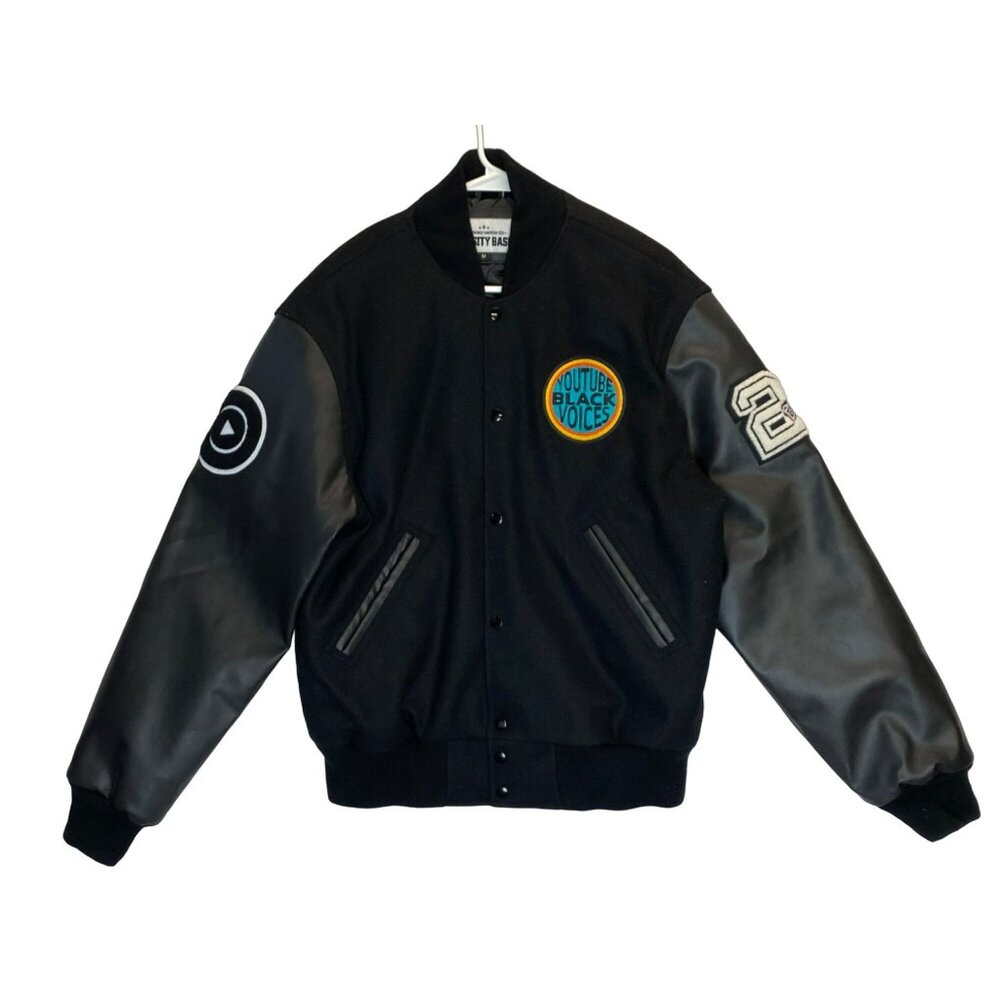 Varsity Base Jacket YouTube Lift Black Voices RARE Influencer Gift Mens Medium - Picture 2 of 13